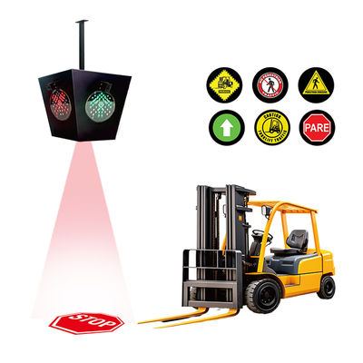 AI Smart Forklift Red Zone Light con 100-220v AC e costruzione in lega di alluminio per la sicurezza dei magazzini
